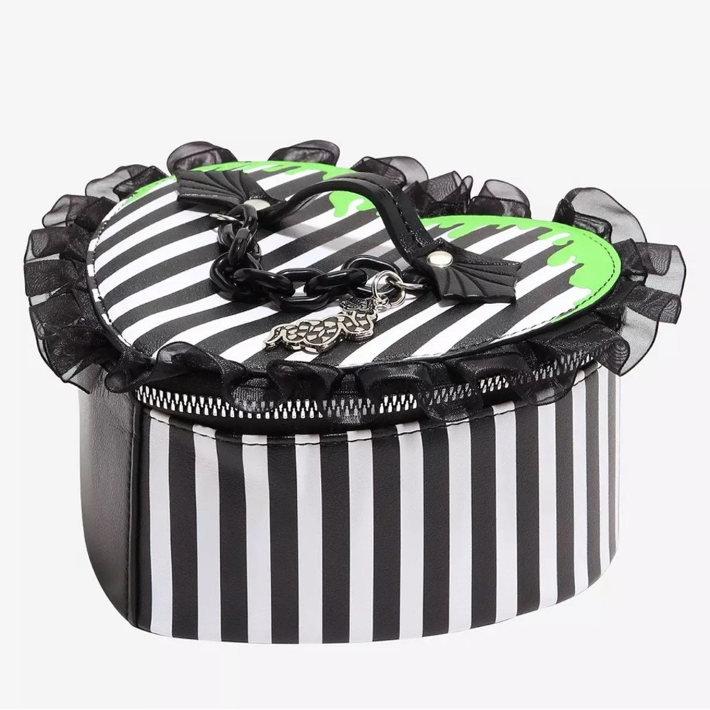 Beetlejuice heart cosmetic bag